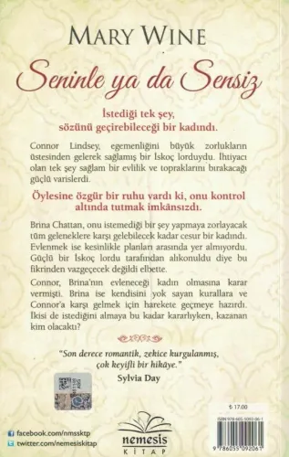 Seninle ya da Sensiz Mary Wine Nemesis Kitap %50 indirimli