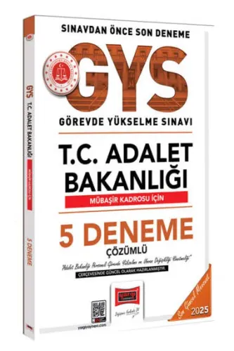 Yargı Yayınları 2025 T.C. Adalet Bakanlığı Mübaşir Kadrosu İçin Çözümlü 5 Deneme