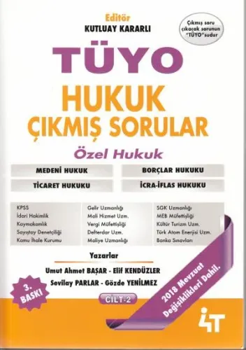Tüyo Hukuk Çıkmış Sorular Özel Hukuk (2 Cilt Takım)
