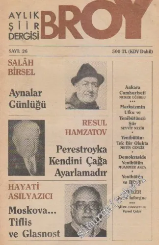 Broy Aylık Şiir Dergisi - Sayı: 26 Aralık 1987