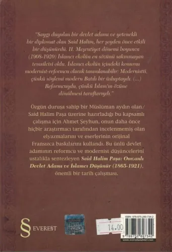 Said Halim Paşa Osmanlı Devleti Adamı ve İslamcı Düşünür (1865-1921) A