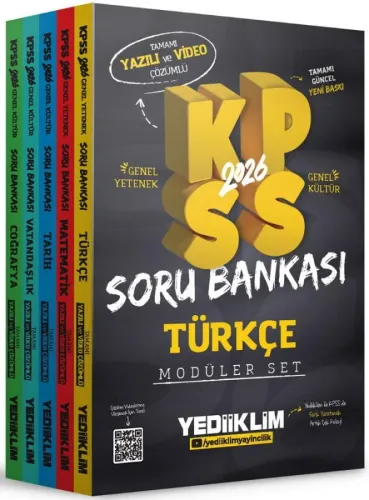 Yediiklim KPSS GY GK Tamamı Hem Yazılı Hem Video Çözümlü Modüler Set Soru Bankası 2026