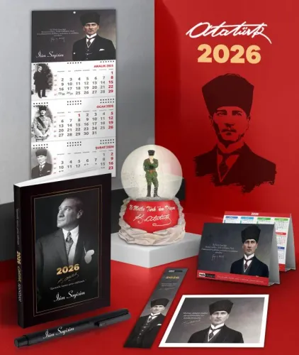 Kişiye Özel 2026 Atatürk İstikbal Ajanda - Gazi Duvar Takvimi - Masa T