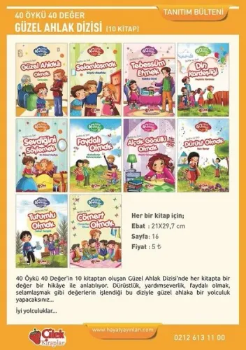 40 Öykü 40 Değer; Güzel Ahlak Dizisi Seti 10 Kitap