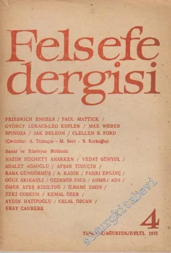 Felsefe Dergisi - Sayı: 4,       Temmuz, Ağustos