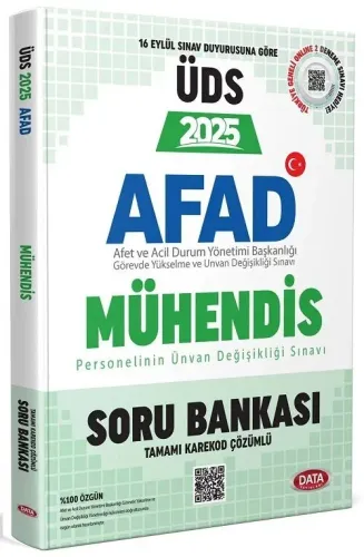 Data Yayınları 2025 AFAD Mühendis ÜDS Soru Bankası - Karekod Çözümlü