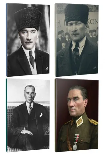 4lü Atatürk- Çizgili Okul Defteri Seti 64 Sayfa 13,5x19,5cm -1 