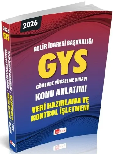 Akfon Yayınları 2026 Gelir İdaresi Başkanlığı GYS Veri Hazırlama ve Kontrol İşletmeni Konu Anlatımı