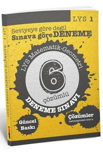 Metin LYS 1 Matematik-Geometri Çözümlü 6 Deneme Sınavı