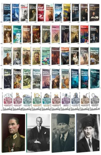 51 Dünya Klasiği ve Atatürk Temalı 64 Sayfa Çizgili Defter Seti -2 - H