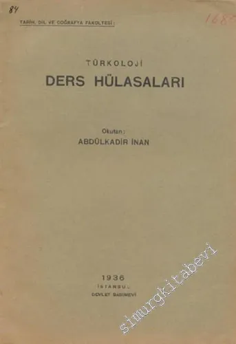Türkoloji Ders Hülasaları -        1936