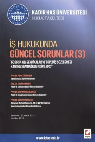 İş Hukukunda Güncel Sorunlar; 6356 sayılı Sendikalar ve Toplu İş Sözleşmesi Kanununun Değerlendirilmesi