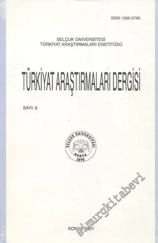 Türkiyat Araştırmaları Dergisi  - Sayı: 9, Yıl: 2001