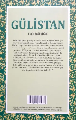 Gülistan Şeyh Sadi Şirazi Ravza