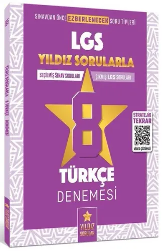 Yıldız Sorular 8. Sınıf LGS Türkçe 8 Deneme Video Çözümlü Yıldız Sorular