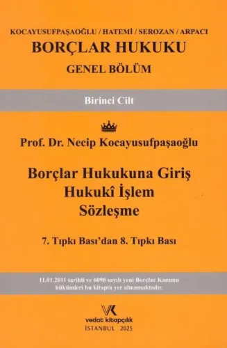Borçlar Hukuku Genel Bölüm Birinci Cilt