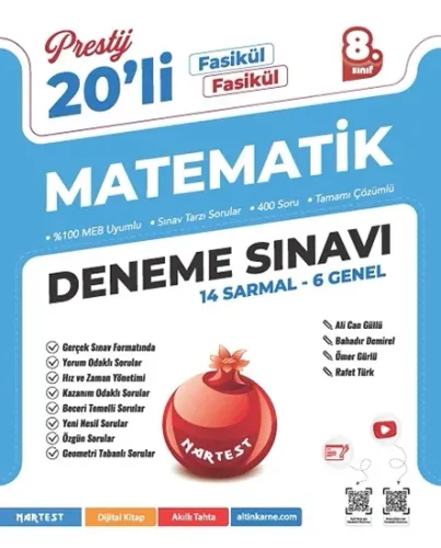 Nartest Yayınları 8. Sınıf Prestij Ds Matematik 20 Deneme Sınavı