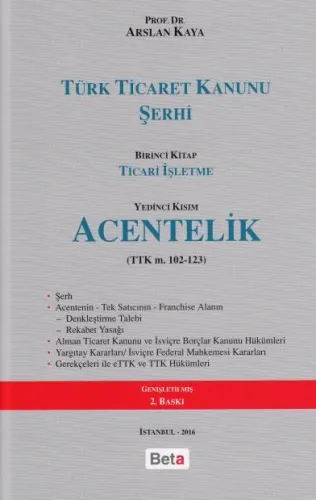 Türk Ticaret Kanunu Şerhi- Acentelik