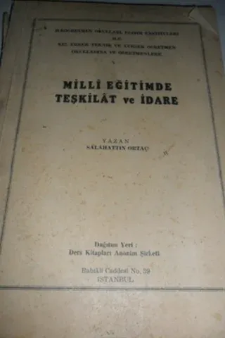 Milli Eğitimde Teşkilat ve İdare