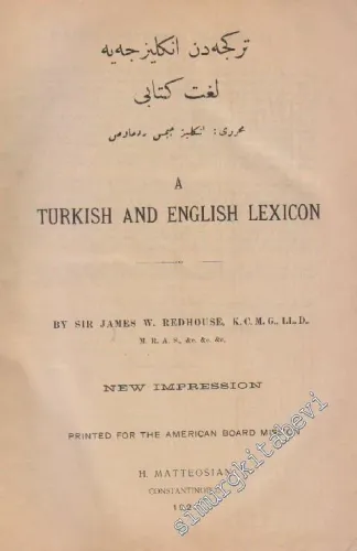 A Turkish and English Lexicon  -
