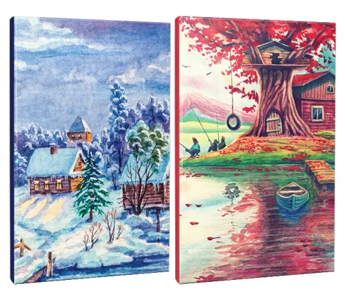 2li Manzara Temalı 13,5x19,5cm 64 Sayfa Çizgili Okul Defteri Seti -2