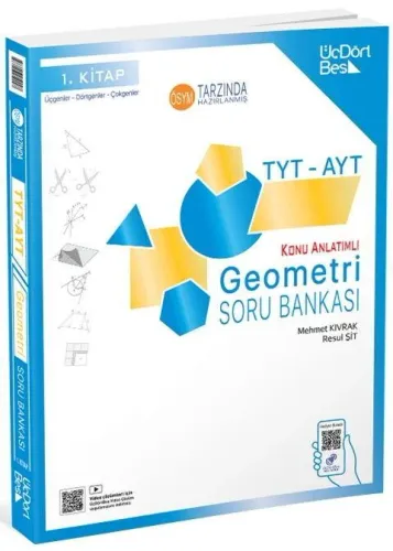 ÜçDörtBeş Yayınları TYT AYT Geometri Soru Bankası 1. Kitap