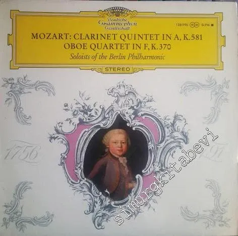 33 LP PLAK VINYL: Wolfgang Amadeus Mozart, Philharmonische Solisten Berlin - Klarinettenquintett KV 581, Oboenquartett KV 370 -        1966