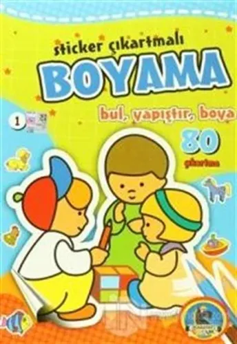 Sticker Çıkartmalı Boyama (6 Kitap Takım) Bul, Yapıştır, Boya