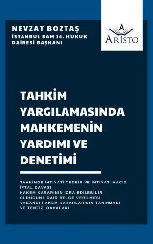 Tahkim Yargılamasında Mahkemenin Yardımı ve Denetimi Aristo Yayınevi N