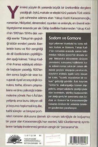 Sodom ve Gomore Bütün Eserleri 11 Yakup Kadri Karaosmanoğlu İletişim Y