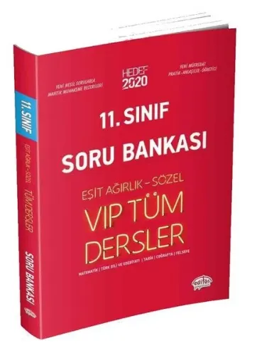 Editör Yayınları 11. Sınıf Vip Tüm Dersler Eşit Ağırlık Sözel Soru Bankası
