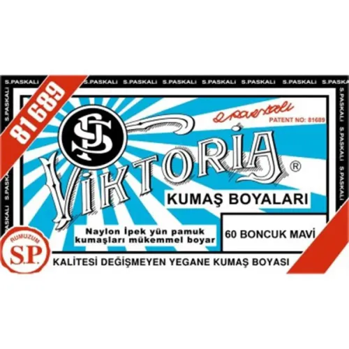 VİKTORİA TOZ KUMAŞ BOYASI BONCUK MAVİ 60