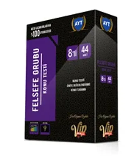 VİP AYT FELSEFE GRUBU KUTU TESTİ (8 Öğrencilik) Kolektif