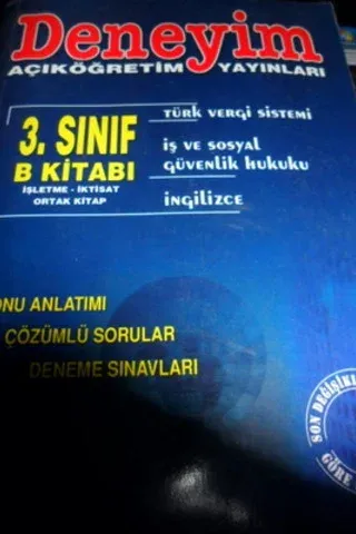 3. Sınıf İşletme Bölümü B Kitabı
