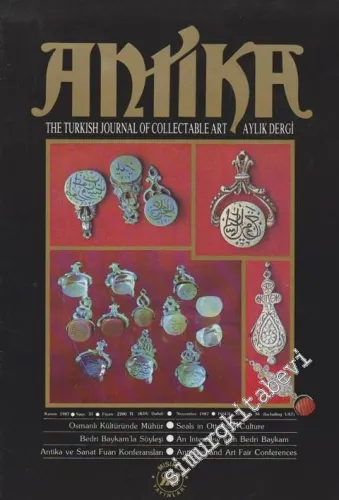 Antika Aylık Dergi -The Turkish Journal of Collectable Art - Kasım 1987; Sayı: 31
