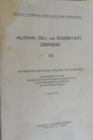 Alman Dili ve Edebiyatı Dergisi IX