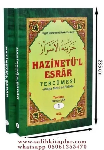 Hazinetül Esrar Tercemesi 2 cilt takım Roman Boy