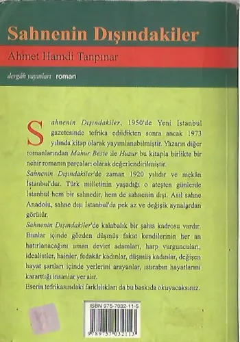 Sahnenin Dışındakiler Ahmet Hamdi Tanpınar Dergah %53 indirimli