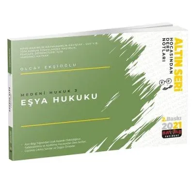Medeni Hukuk 3 Eşya Hukuku Hocasından Ders Notları