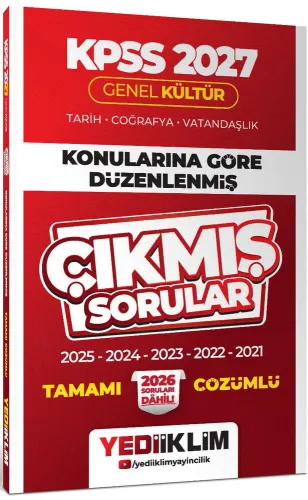 Yediiklim Yayınları 2027 KPSS Genel Kültür Konularına Göre Düzenlenmiş Tamamı Çözümlü Çıkmış Sorular