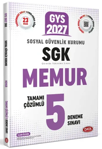 Data Yayınları 2027 Sosyal Güvenlik Kurumu (SGK) Memur GYS Çözümlü 5 Deneme Sınavı