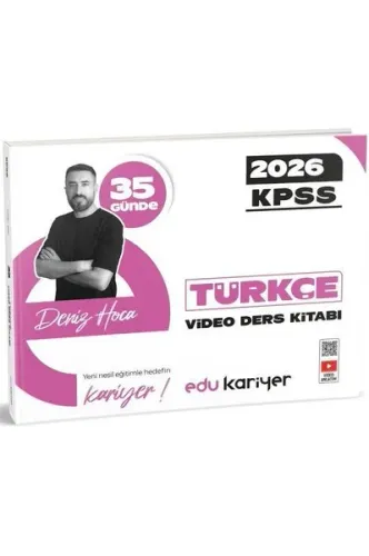 Edu Kariyer Deniz Hoca 2026 KPSS 35 Günde Türkçe Video Ders Kitabı