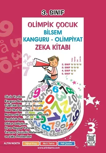 Altın Nokta 3. Sınıf Olimpik Çocuk Bilsem - Kanguru - Olimpiyat Zeka Kitabı Tamamı Çözümlü