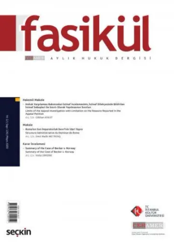 Fasikül Aylık Hukuk Dergisi Sayı: 126 Mayıs 2020