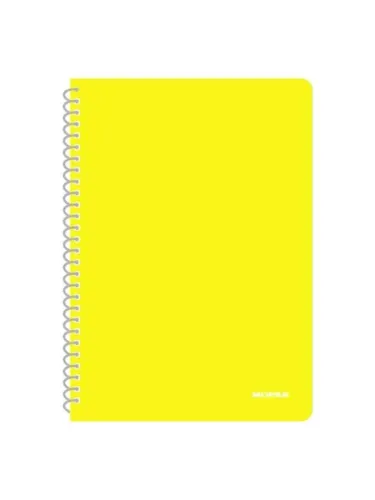 Mopak Neon Spiralli  Plastik Kapak A4 144 Yaprak Kareli Defter