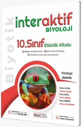 Biyotik 10. Sınıf Biyoloji İnteraktif Etkinlik Kitabı