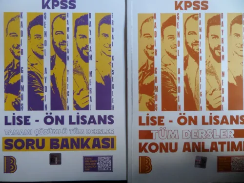 KPSS Lise - Ön Lisans Tamamı Çözümlü Tüm Dersler Soru Bankası + Tüm Dersler Konu Anlatımı / 2 Kitap