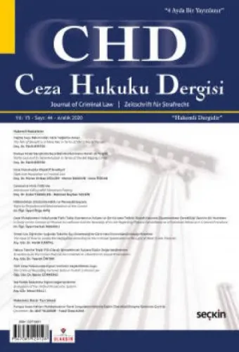 Ceza Hukuku Dergisi Sayı: 44, Aralık 2020