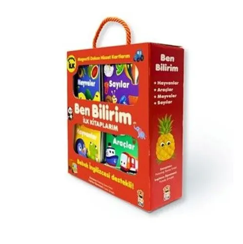 Ben Bilirim - İngilizce Destekli İlk Kitaplarım (Ciltli - 4 Kitap + 6 Magnetli Dokun Hisset Kart)