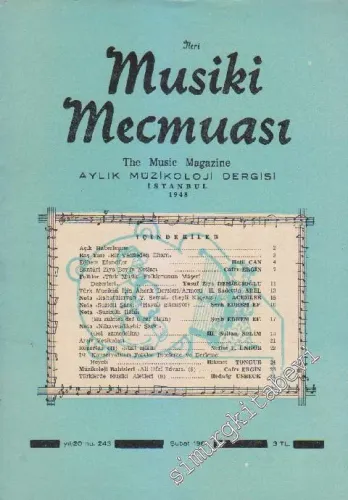İleri Musiki Mecmuası Aylık Müzikoloji Dergisi  - Sayı: 243    Yıl: 20  Şubat